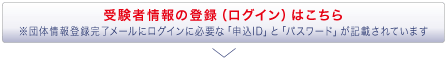 受験者情報の登録（ログイン）こちら